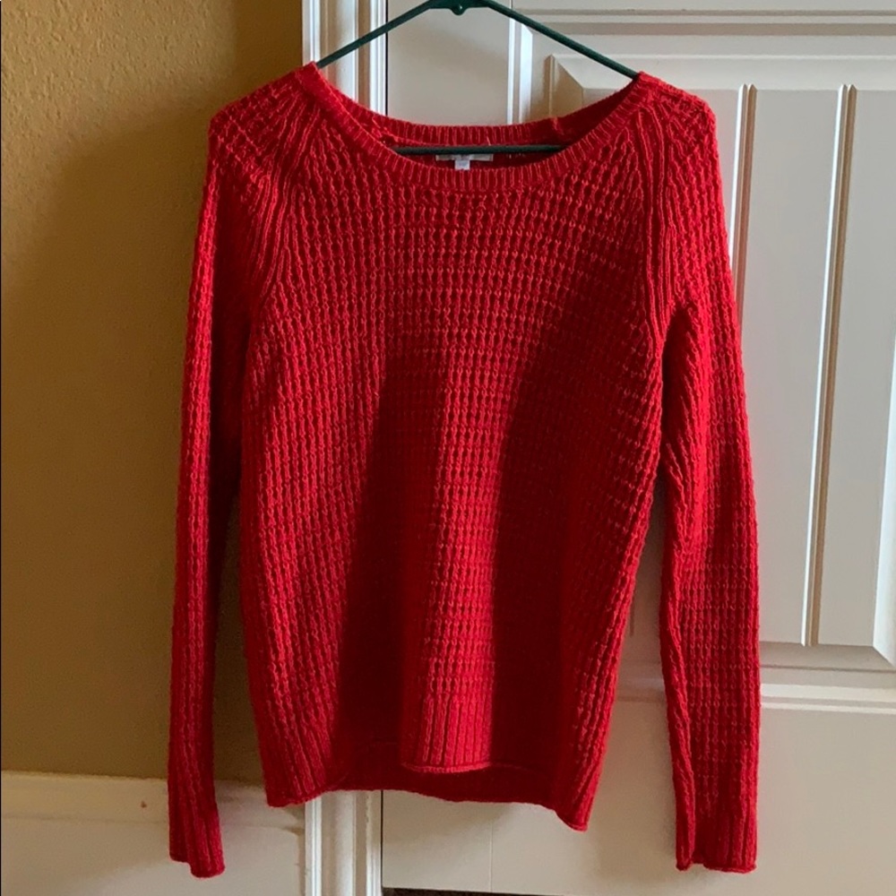 red sweater from gap